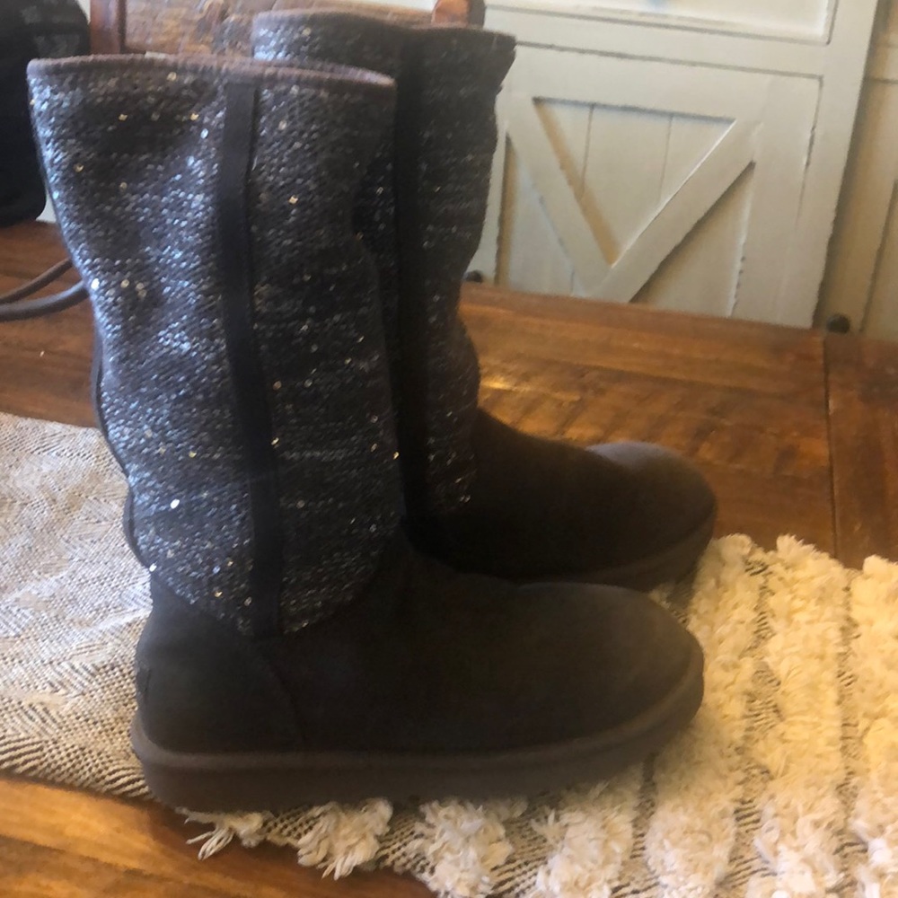 UGG Australia Ugg Lyla Sequin Gray Knit size 10